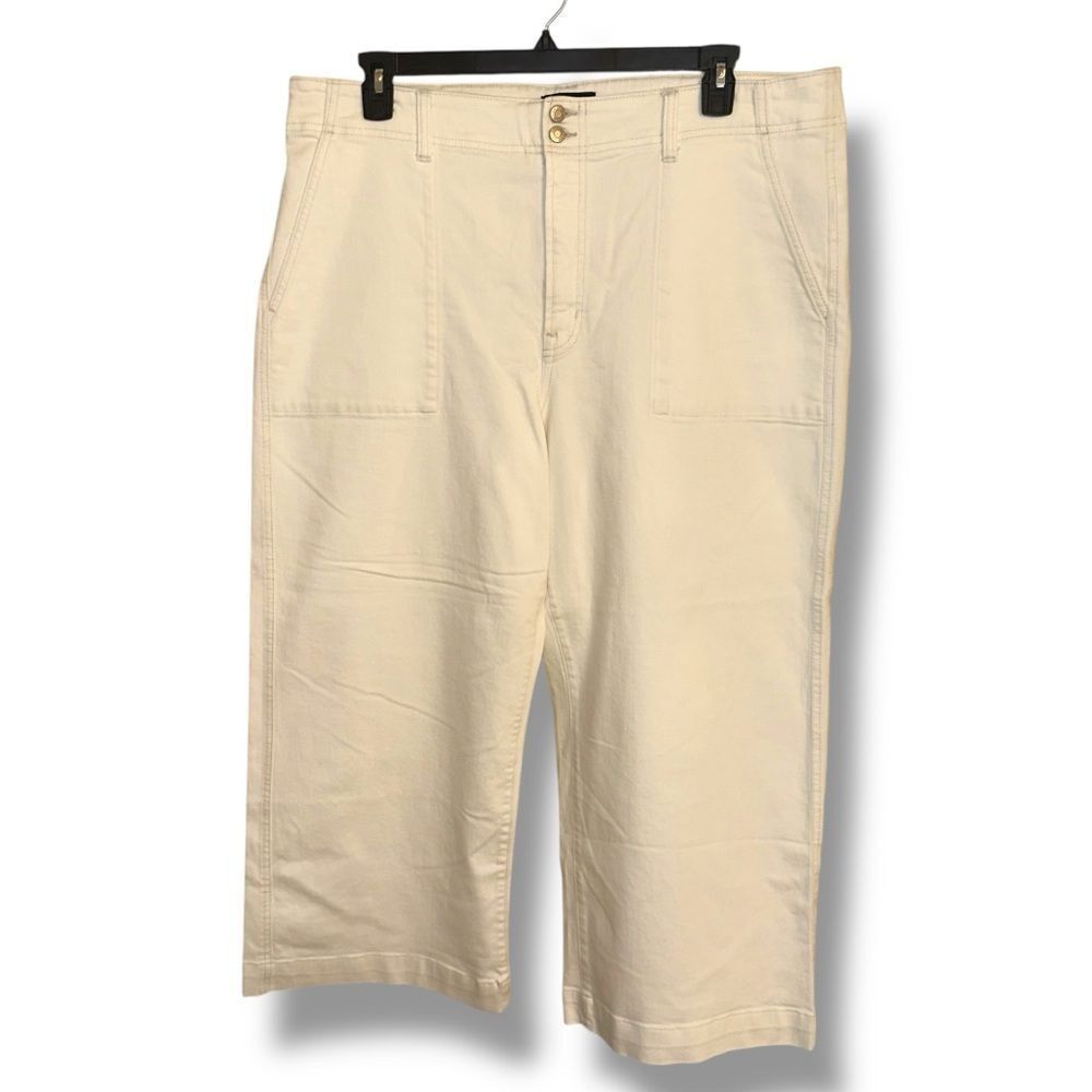 Gap Denim High Rise Wide Leg Crop Jeans Sz 20 in White